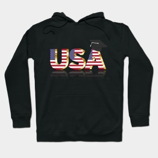 USA first day of school grade gift man women america flag Hoodie